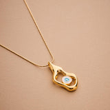 Gold Abstract EVIL EYE Necklace
