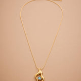 Gold Abstract EVIL EYE Necklace