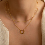 Gold Sun Pendant Necklace