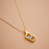 Gold Abstract EVIL EYE Necklace