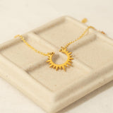 Gold Sun Pendant Necklace