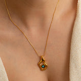 Gold Abstract EVIL EYE Necklace