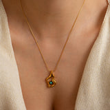 Gold Abstract EVIL EYE Necklace