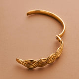 Gold Braided Cuff Bracelet