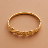 Gold Braided Cuff Bracelet