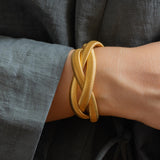 Gold 3 line snake chain bracelet
