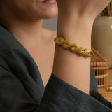 Gold Braided Cuff Bracelet