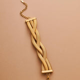 Gold 3 line snake chain bracelet