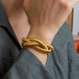 Gold 3 line snake chain bracelet