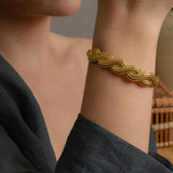 Gold Braided Cuff Bracelet
