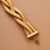 Gold 3 line snake chain bracelet