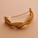 Gold 3 line snake chain bracelet