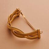 Gold 3 line snake chain bracelet
