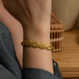 Gold Braided Cuff Bracelet