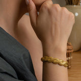 Gold Braided Cuff Bracelet