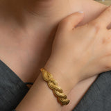 Gold Braided Cuff Bracelet