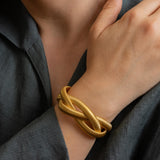 Gold 3 line snake chain bracelet