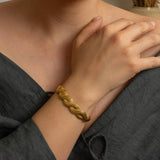 Gold Braided Cuff Bracelet
