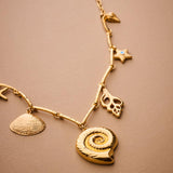 Gold Nautilus Charm Necklace