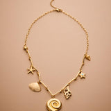 Gold Nautilus Charm Necklace