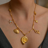 Gold Nautilus Charm Necklace