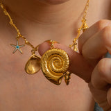 Gold Nautilus Charm Necklace