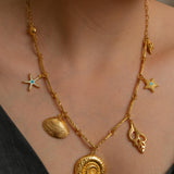 Gold Nautilus Charm Necklace