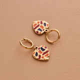 Colorful Heart Hoop Earrings