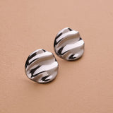 Wavy Silver Stud Earrings