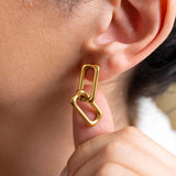 Gold Paperclip Earrings