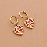 Colorful Heart Hoop Earrings
