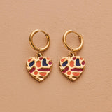 Colorful Heart Hoop Earrings