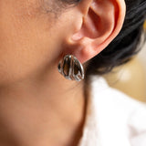 Wavy Silver Stud Earrings