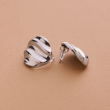 Wavy Silver Stud Earrings