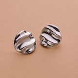 Wavy Silver Stud Earrings