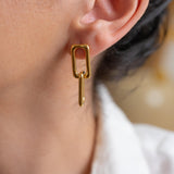 Gold Paperclip Earrings