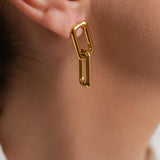 Gold Paperclip Earrings