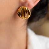 Wavy Gold Stud Earrings