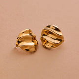 Wavy Gold Stud Earrings