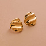 Wavy Gold Stud Earrings