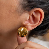 Wavy Gold Stud Earrings