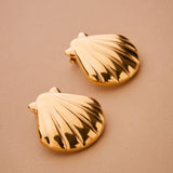 Gold Shell Stud Earrings