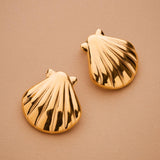 Gold Shell Stud Earrings