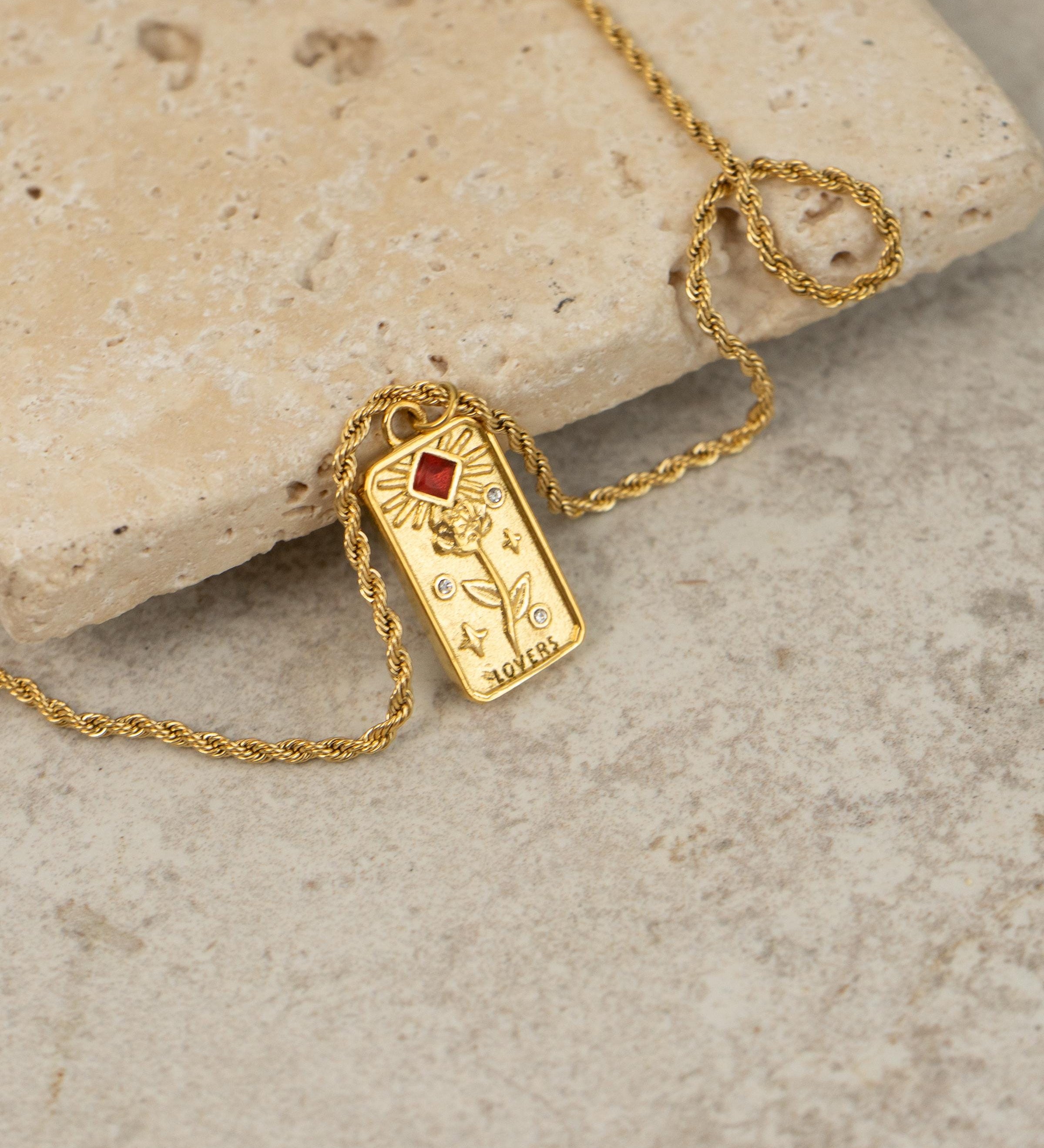 Gold Tarot Card Necklace