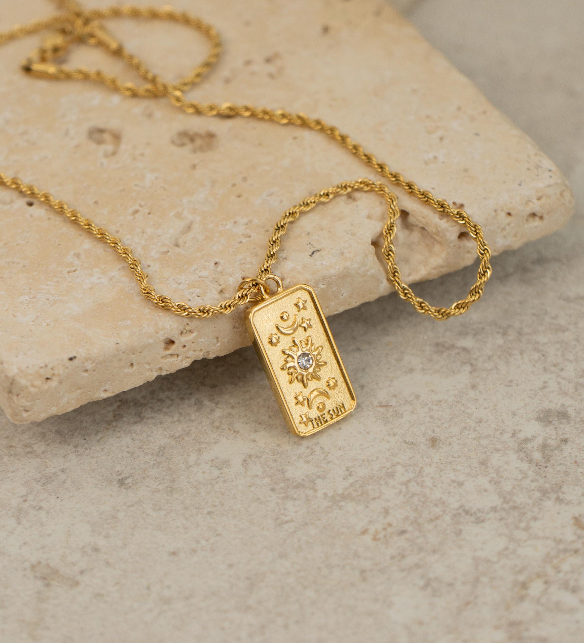 Gold Tarot Card Necklace