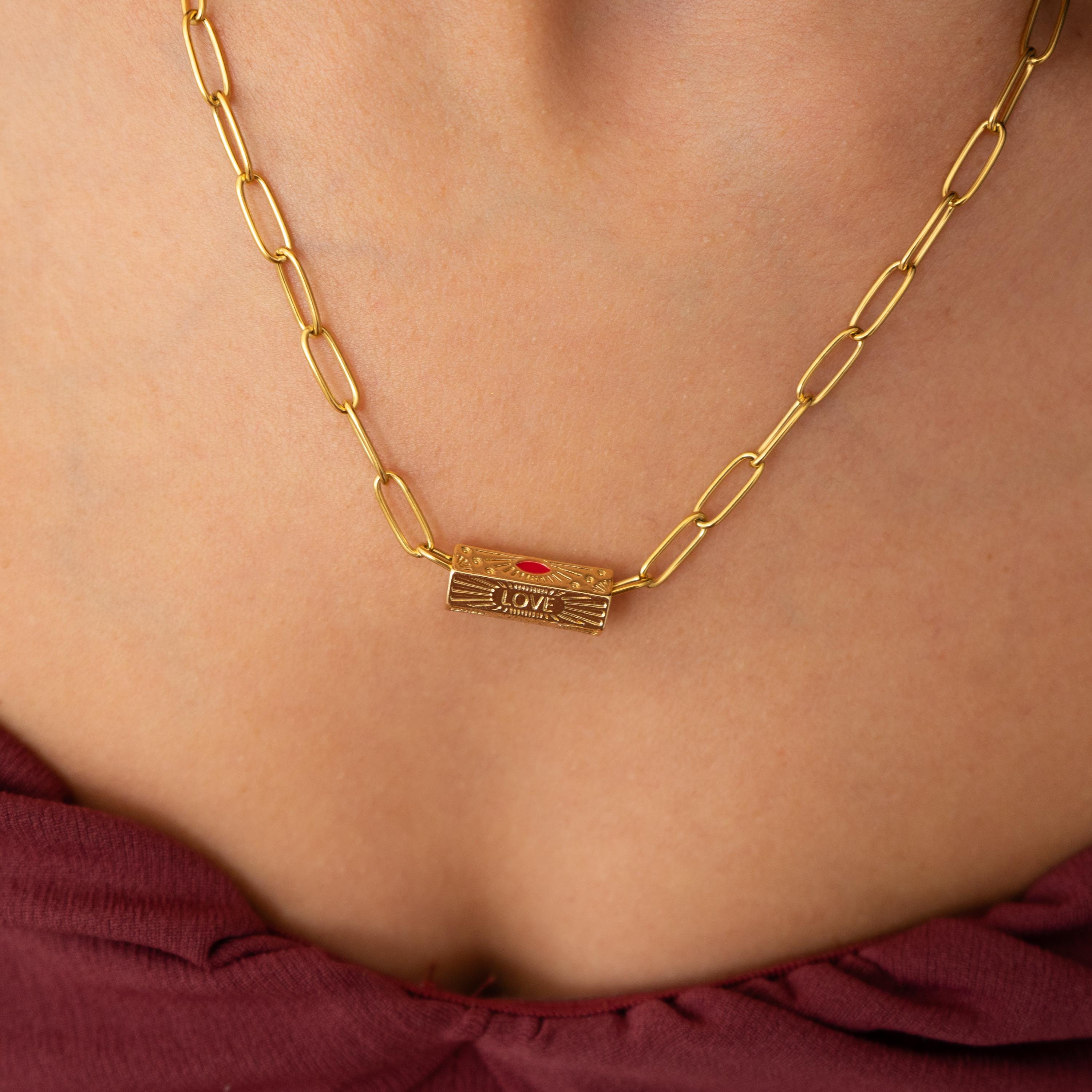 LOVE Barrel Pendant Necklace