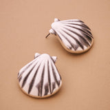 Silver Shell Stud Earrings