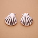 Silver Shell Stud Earrings