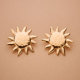 Large Gold Sun Studs