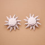 Large Silver Sun Studs